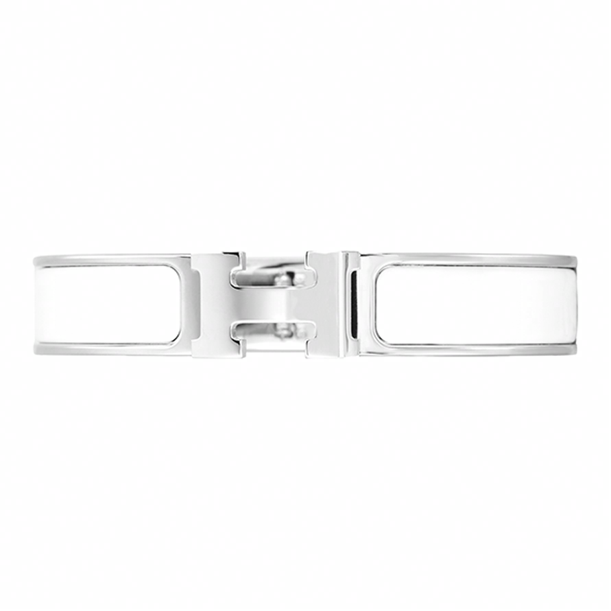 HERMÈS Clic H Minimalist Style Silver-Plated Bangle for Women