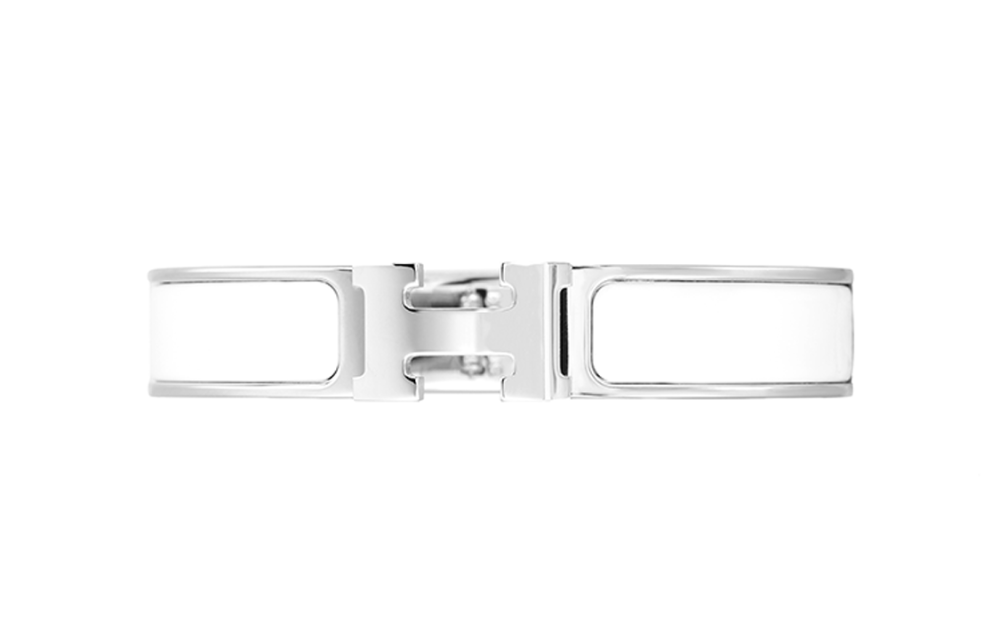 HERMÈS Clic H Minimalist Style Silver-Plated Bangle for Women