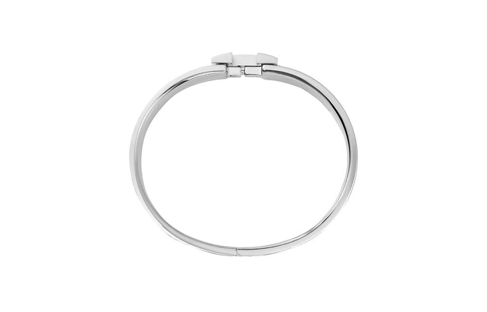 HERMÈS Clic H Minimalist Style Silver-Plated Bangle for Women