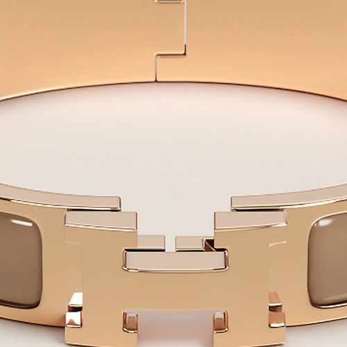 HERMÈS Clic H Enamel Bangle for Women, Rose Gold