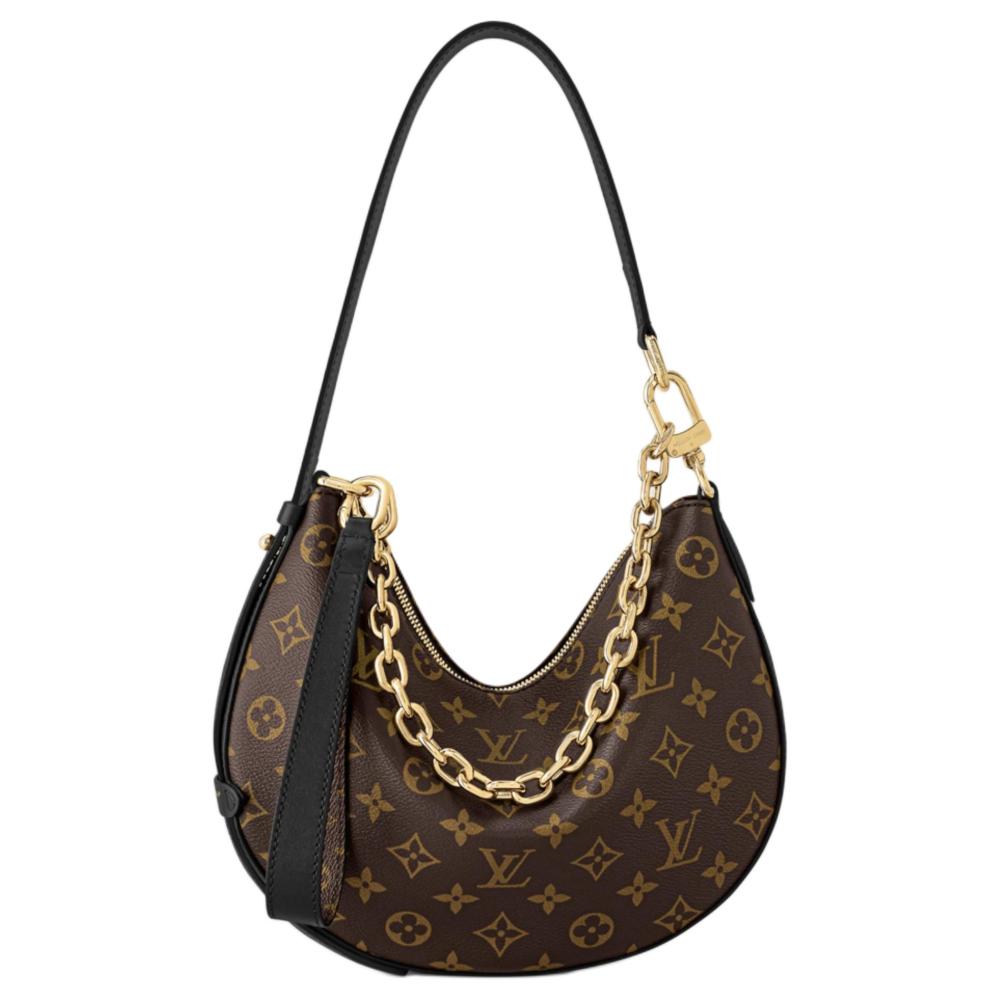 Louis Vuitton Cookie BB, Stylish Chain & Printed Pattern, Underarm/Shoulder Bag, Small Size, Women's Style, Black with Brown Accents