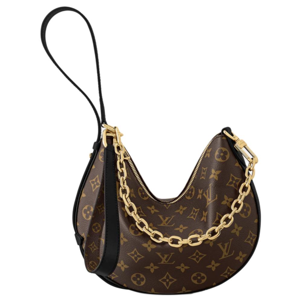 Louis Vuitton Cookie BB, Stylish Chain & Printed Pattern, Underarm/Shoulder Bag, Small Size, Women's Style, Black with Brown Accents