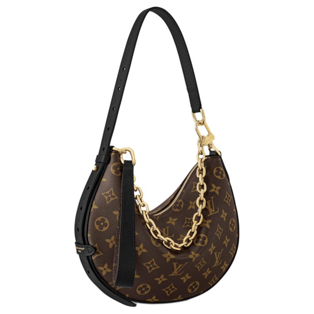 Louis Vuitton Cookie BB, Stylish Chain & Printed Pattern, Underarm/Shoulder Bag, Small Size, Women's Style, Black with Brown Accents