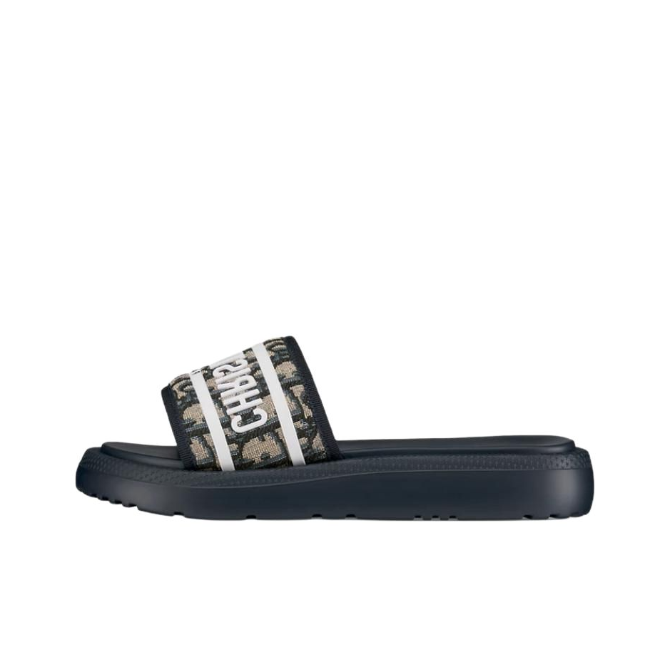 DIOR Dioriviera Dway Women's Round-Toe Slip-On EVA Slide Sandals in Deep Blue
