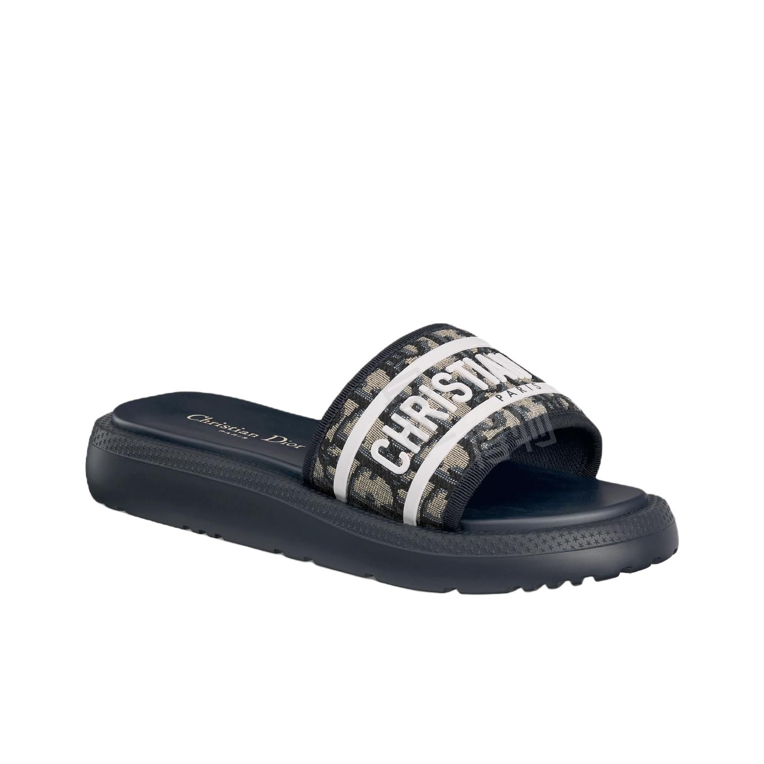 DIOR Dioriviera Dway Women's Round-Toe Slip-On EVA Slide Sandals in Deep Blue