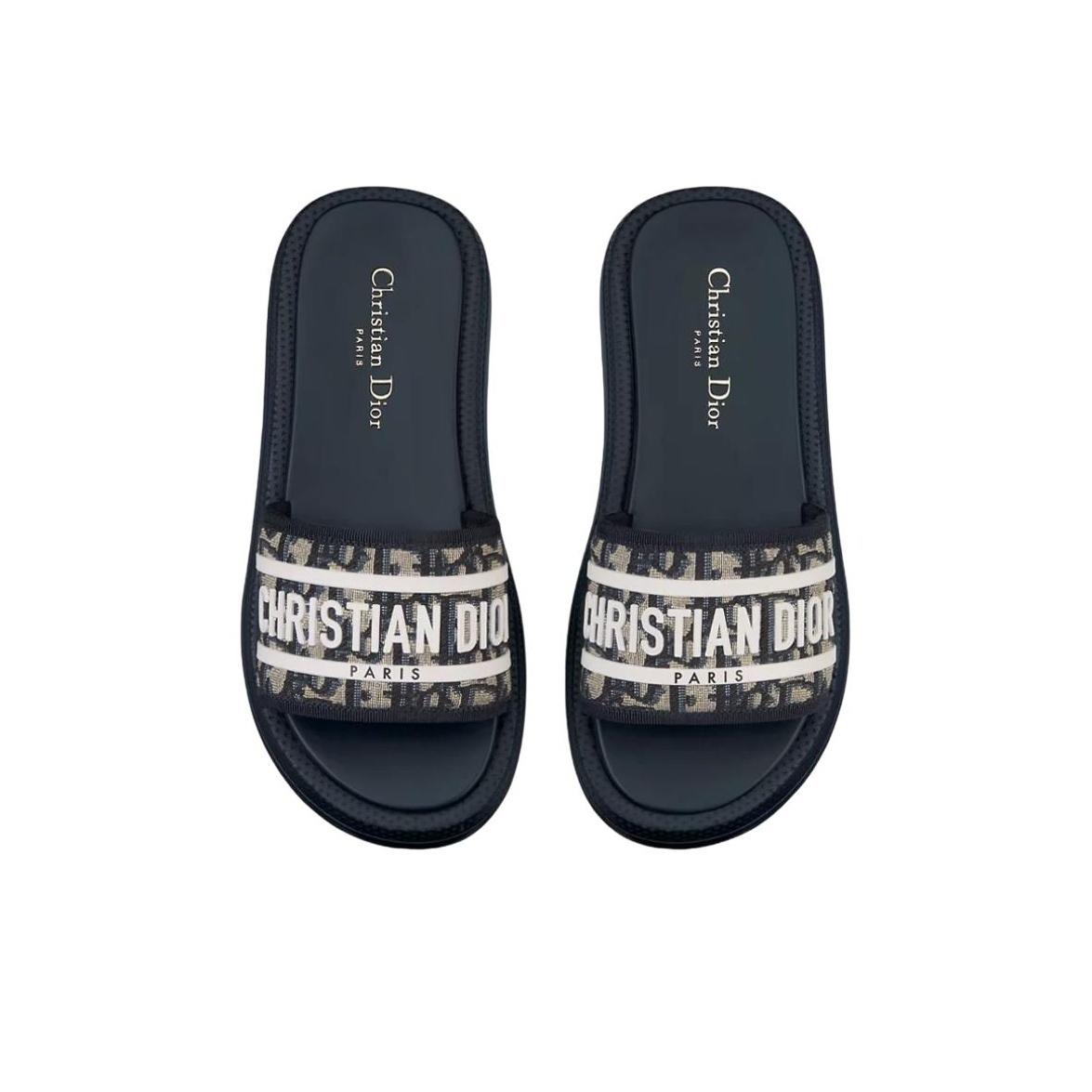 DIOR Dioriviera Dway Women's Round-Toe Slip-On EVA Slide Sandals in Deep Blue