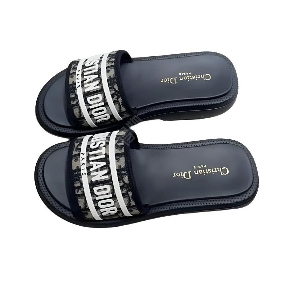 DIOR Dioriviera Dway Women's Round-Toe Slip-On EVA Slide Sandals in Deep Blue