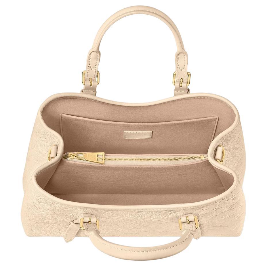 LOUIS VUITTON BABYLONE TOTE PM Women's Small Tote/Shopping/Handbag with Embossed Monogram and Adjustable Handles, Ivory White
