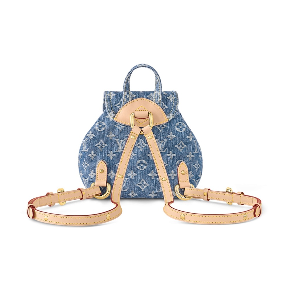 LOUIS VUITTON Venice NM Women's Regular Backpack in Blue Denim with Adjustable Strap, Monogram and Flip-Top Closure