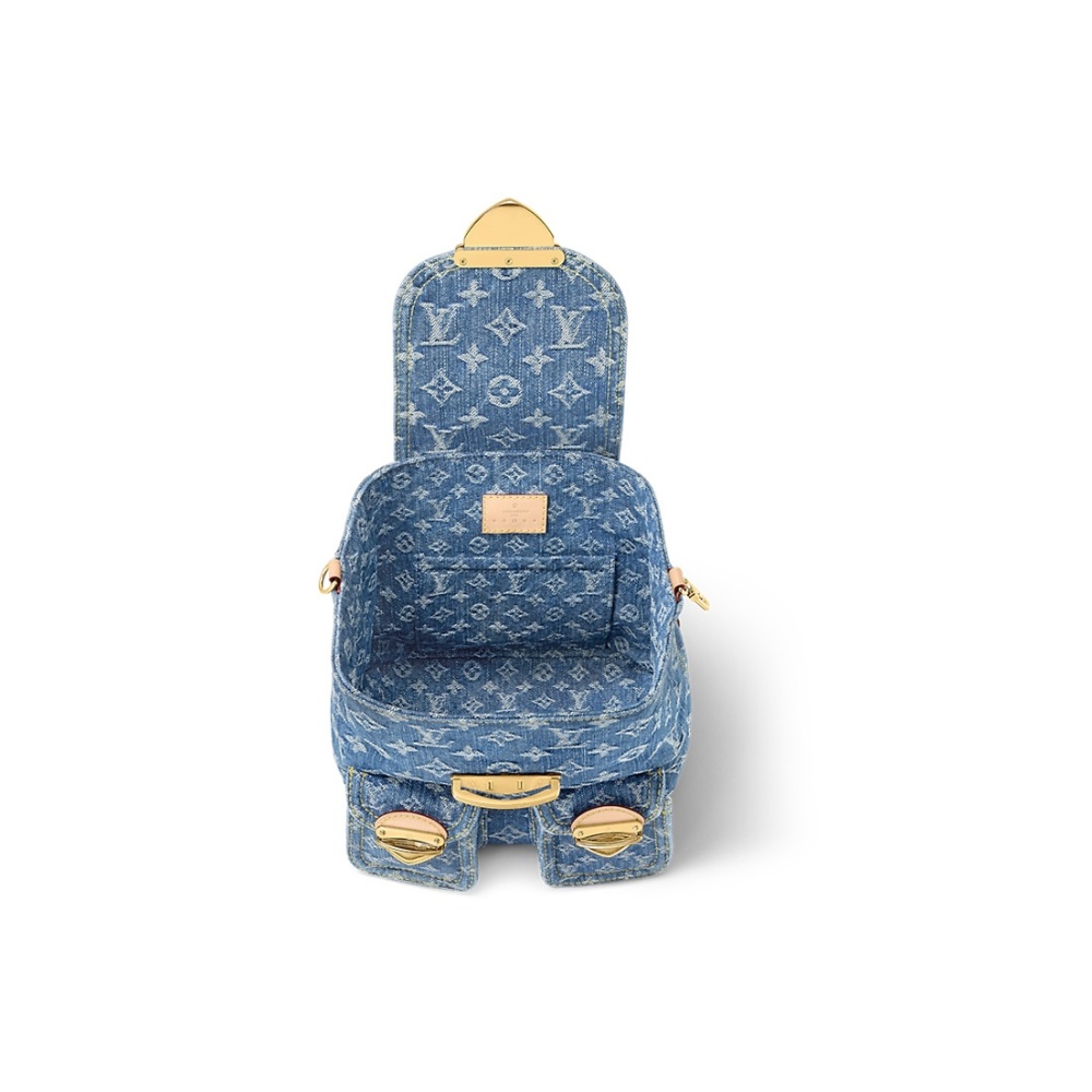 LOUIS VUITTON Venice NM Women's Regular Backpack in Blue Denim with Adjustable Strap, Monogram and Flip-Top Closure