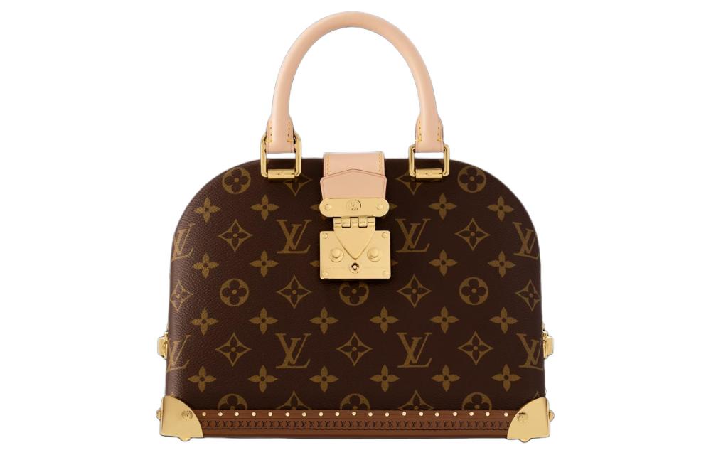 LOUIS VUITTON Classic Printed Bag with Lock Closure (Shell/Shoulder/Crossbody/Hand-Carry), Women's, Brown