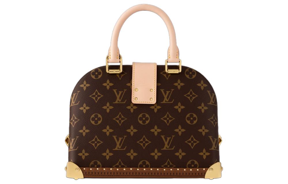 LOUIS VUITTON Classic Printed Bag with Lock Closure (Shell/Shoulder/Crossbody/Hand-Carry), Women's, Brown