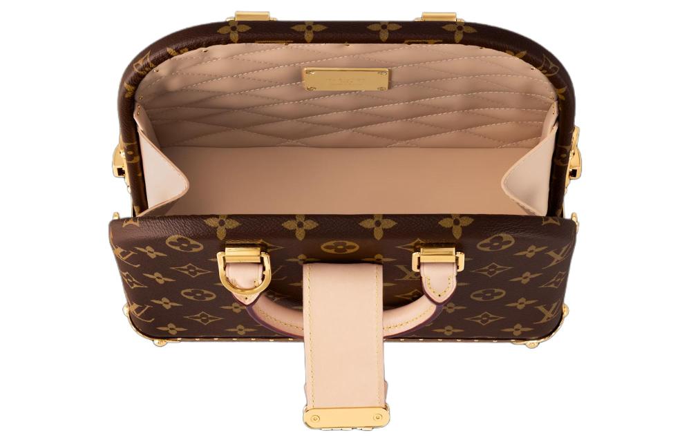 LOUIS VUITTON Classic Printed Bag with Lock Closure (Shell/Shoulder/Crossbody/Hand-Carry), Women's, Brown
