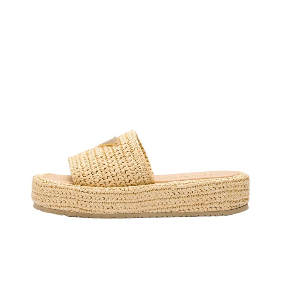 PRADA Open-Toe Slip-On Sandals, Women's, Light Brown