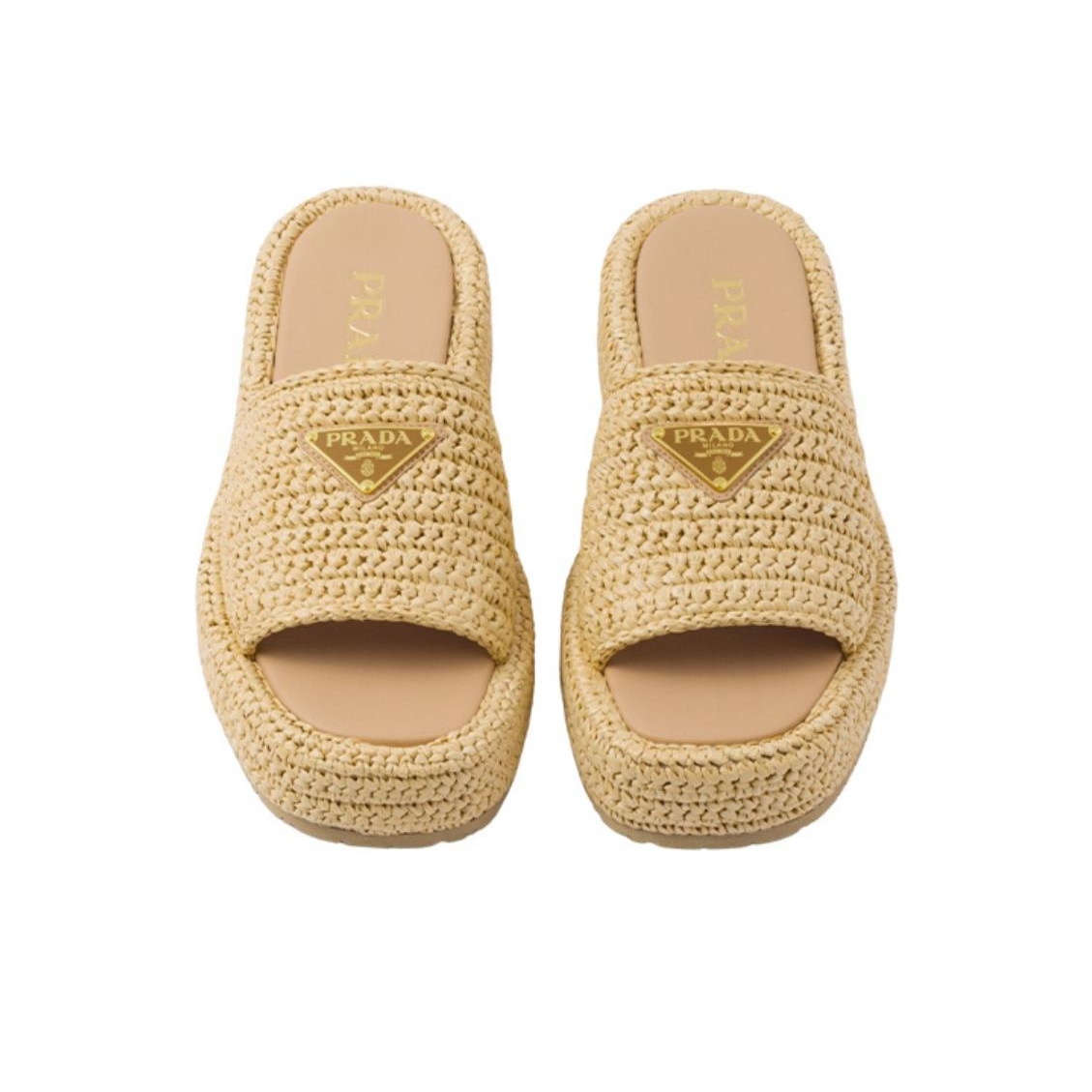 PRADA Open-Toe Slip-On Sandals, Women's, Light Brown