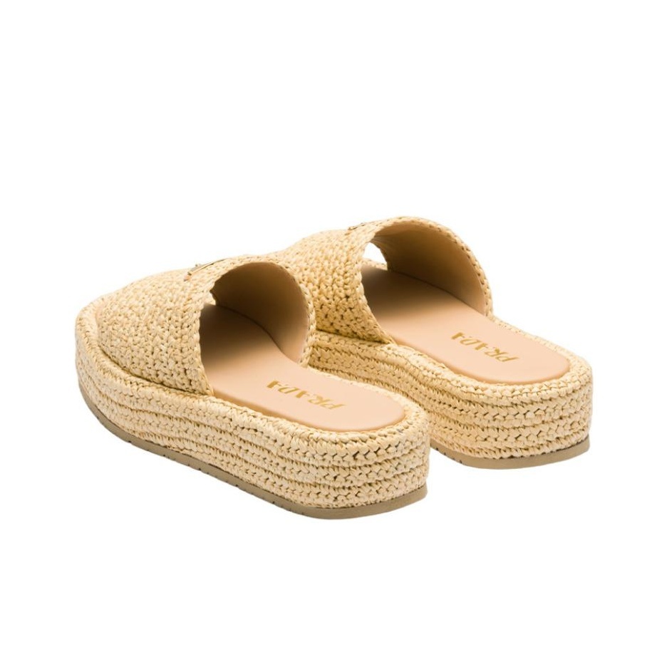 PRADA Open-Toe Slip-On Sandals, Women's, Light Brown