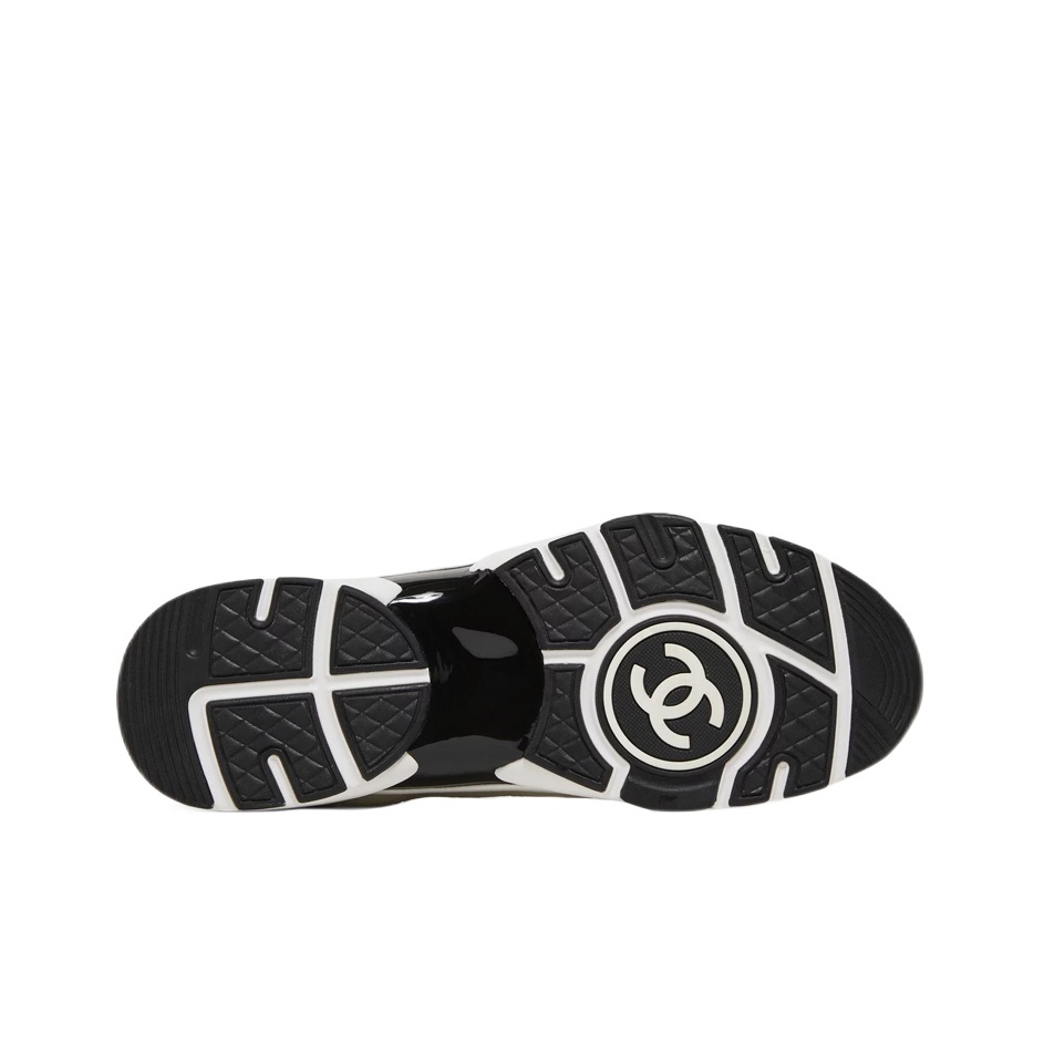 CHANEL Black-and-White Panda Breathable Mesh Low-Top Casual & Running Shoes, Men's, White