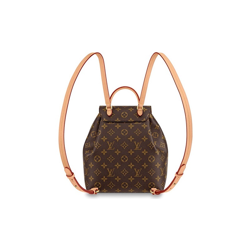 LOUIS VUITTON Montsouris Monogram Print with Letter Logo, Backpack, Small Size, Women's Style, Brown