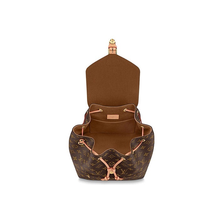 LOUIS VUITTON Montsouris Monogram Print with Letter Logo, Backpack, Small Size, Women's Style, Brown