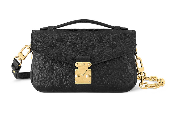 LOUIS VUITTON Pochette Metis East West Women's Regular-Size Bag in Black – Detachable & Adjustable Shoulder Strap, S-Lock Closure, Convertible as Satchel, Crossbody & Shoulder Bag