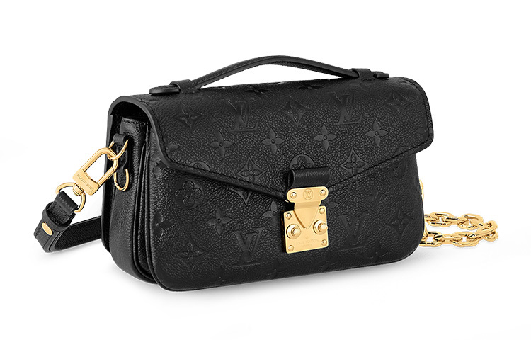 LOUIS VUITTON Pochette Metis East West Women's Regular-Size Bag in Black – Detachable & Adjustable Shoulder Strap, S-Lock Closure, Convertible as Satchel, Crossbody & Shoulder Bag
