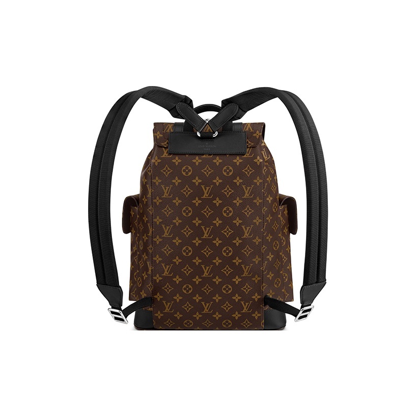 LOUIS VUITTON CHRISTOPHER Men's Medium-Size Backpack in Brown Canvas with Monogram Pattern