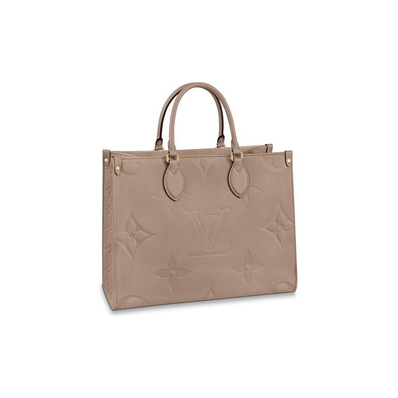 LOUIS VUITTON ONTHEGO Women's Medium-Size Tote Bag in Elephant Grey Canvas with Monogram Pattern (Convertible as Handbag & Shoulder Bag)