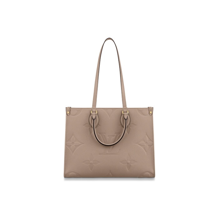 LOUIS VUITTON ONTHEGO Women's Medium-Size Tote Bag in Elephant Grey Canvas with Monogram Pattern (Convertible as Handbag & Shoulder Bag)