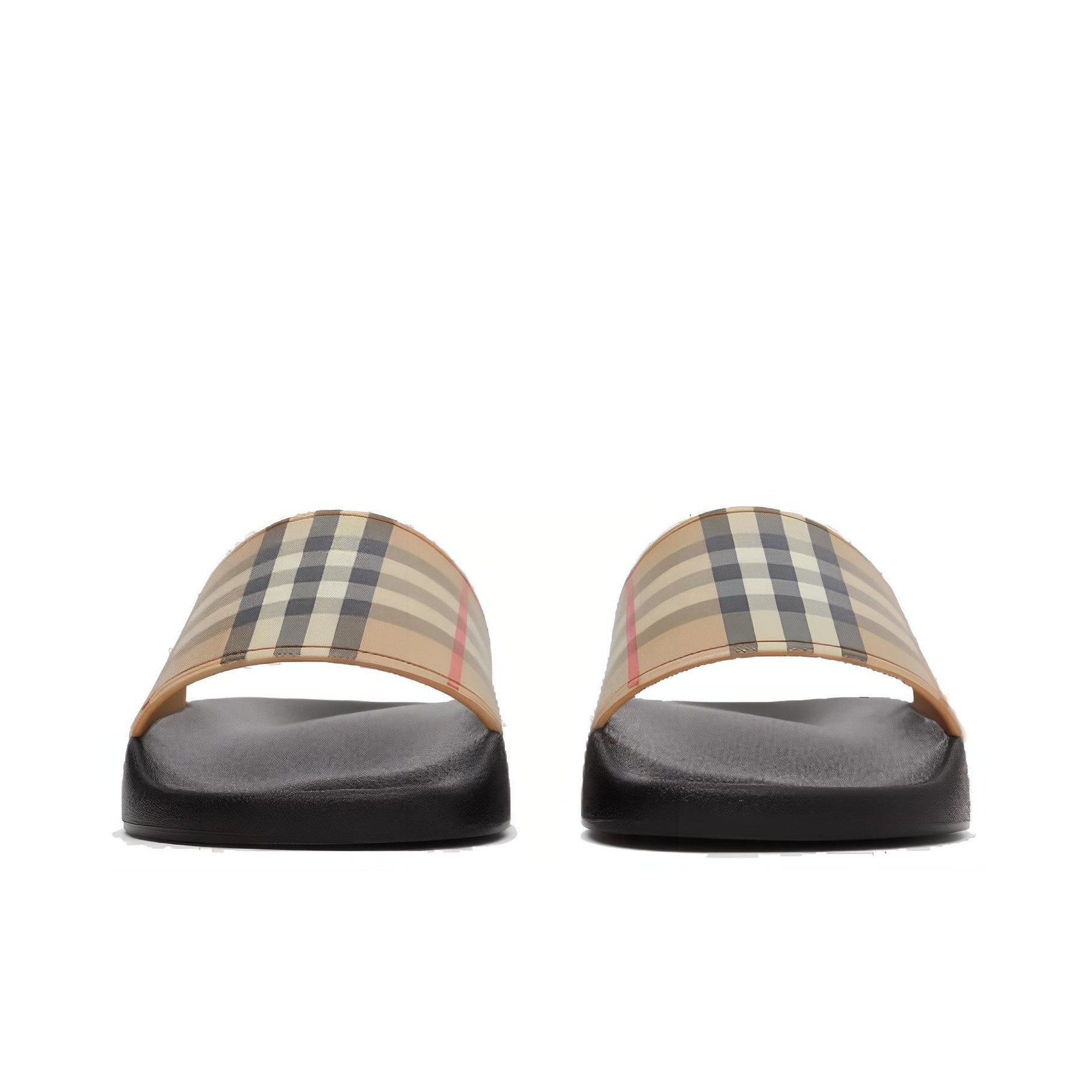 Burberry Open-Toe Round-Toe Slide Sandals, Women's Style, Brown