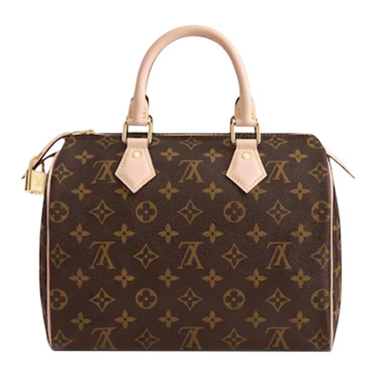 LOUIS VUITTON Speedy 25 Classic Monogram Canvas Pillow Bag - Versatile, Portable, Elegant Style for Daily Commute, 25cm, Top-Handle & Shoulder Bag for Women, Brown