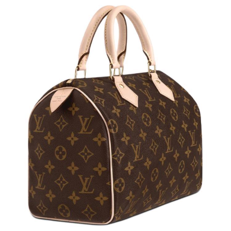 LOUIS VUITTON Speedy 25 Classic Monogram Canvas Pillow Bag - Versatile, Portable, Elegant Style for Daily Commute, 25cm, Top-Handle & Shoulder Bag for Women, Brown