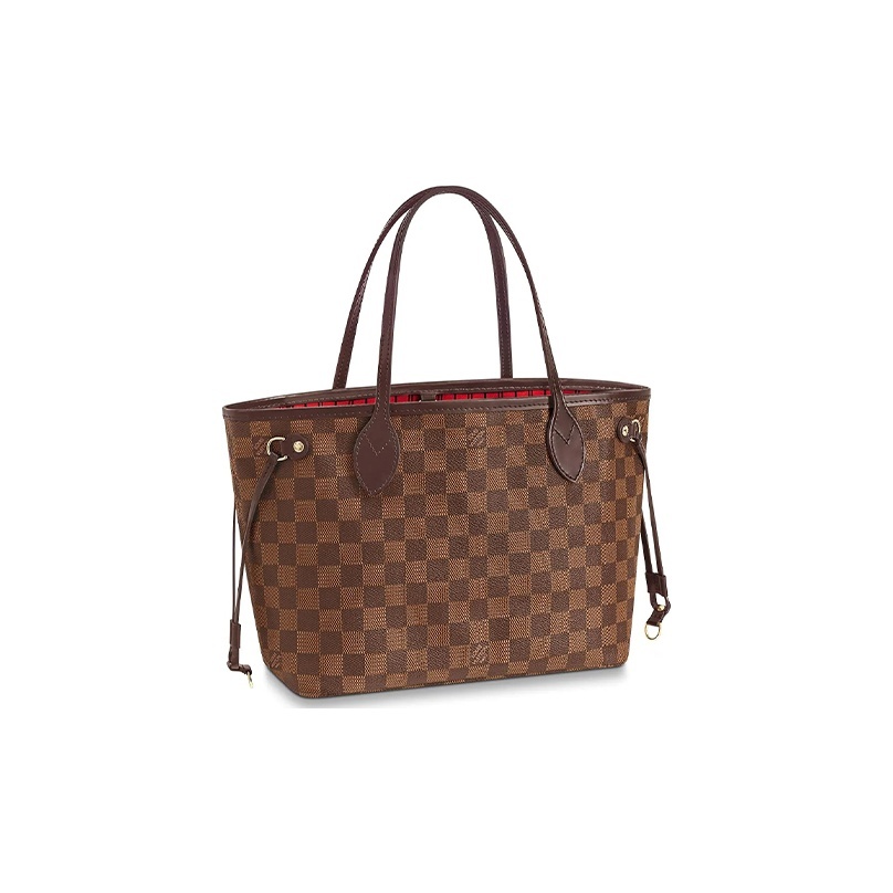 LOUIS VUITTON NEVERFULL PM Damier Ebene Tote Bag (With Pouch) - Convertible Shoulder & Handheld Bag, Small Size, for Women, Brown