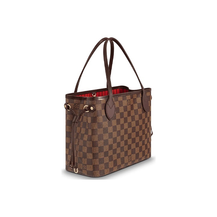 LOUIS VUITTON NEVERFULL PM Damier Ebene Tote Bag (With Pouch) - Convertible Shoulder & Handheld Bag, Small Size, for Women, Brown