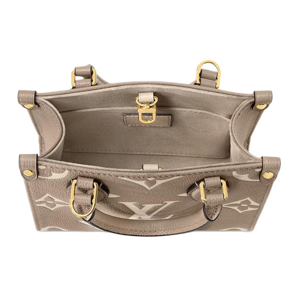 LOUIS VUITTON ONTHEGO BB Tote Bag - With Removable & Adjustable Shoulder Strap, for Women, Dove Grey with Cream Accents