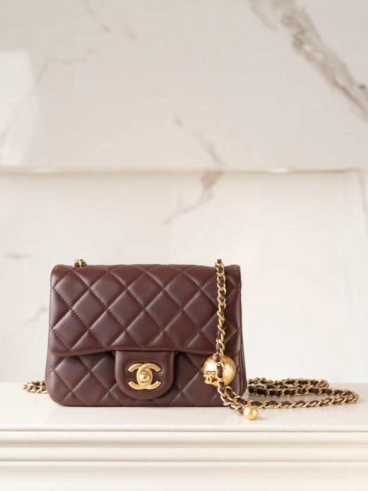 CHANEL 20S CF Square Fat Bag, Classic Quilted Pattern, Gold Buckle, Adjustable Leather Chain Shoulder Strap, Lambskin, Mini Crossbody/Shoulder Bag, Women's, Black