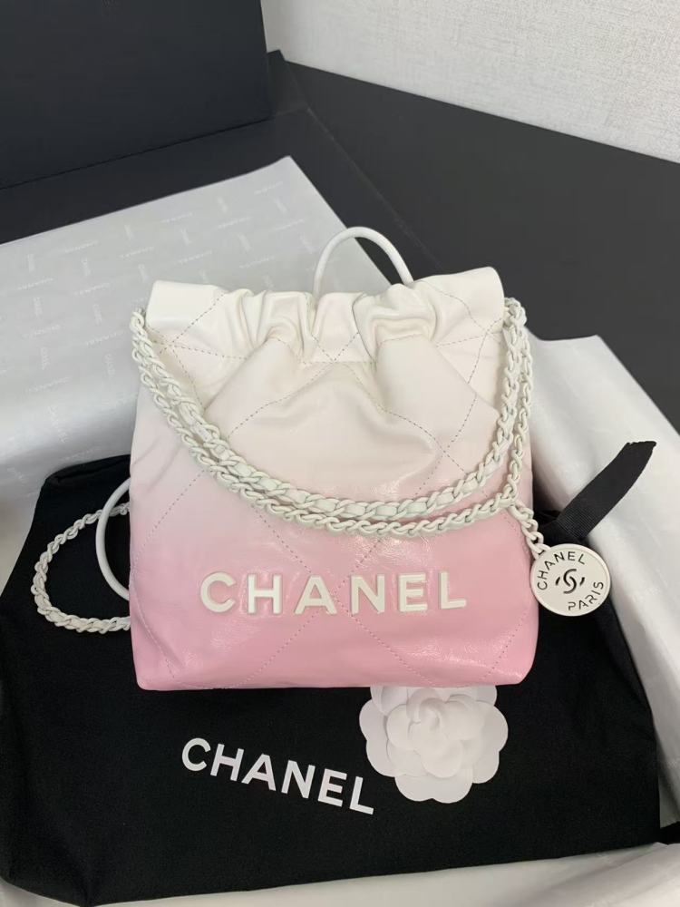 CHANEL 22Bag 25C Leather-threaded Chain Quilted Hobo Bag, Mini Handbag/Shoulder Bag for Women  20CM