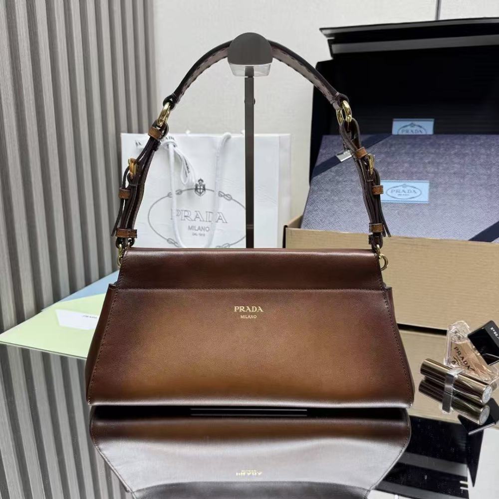 PRADA Enchaine/Calfskin/Suede/22CM/32.5CM