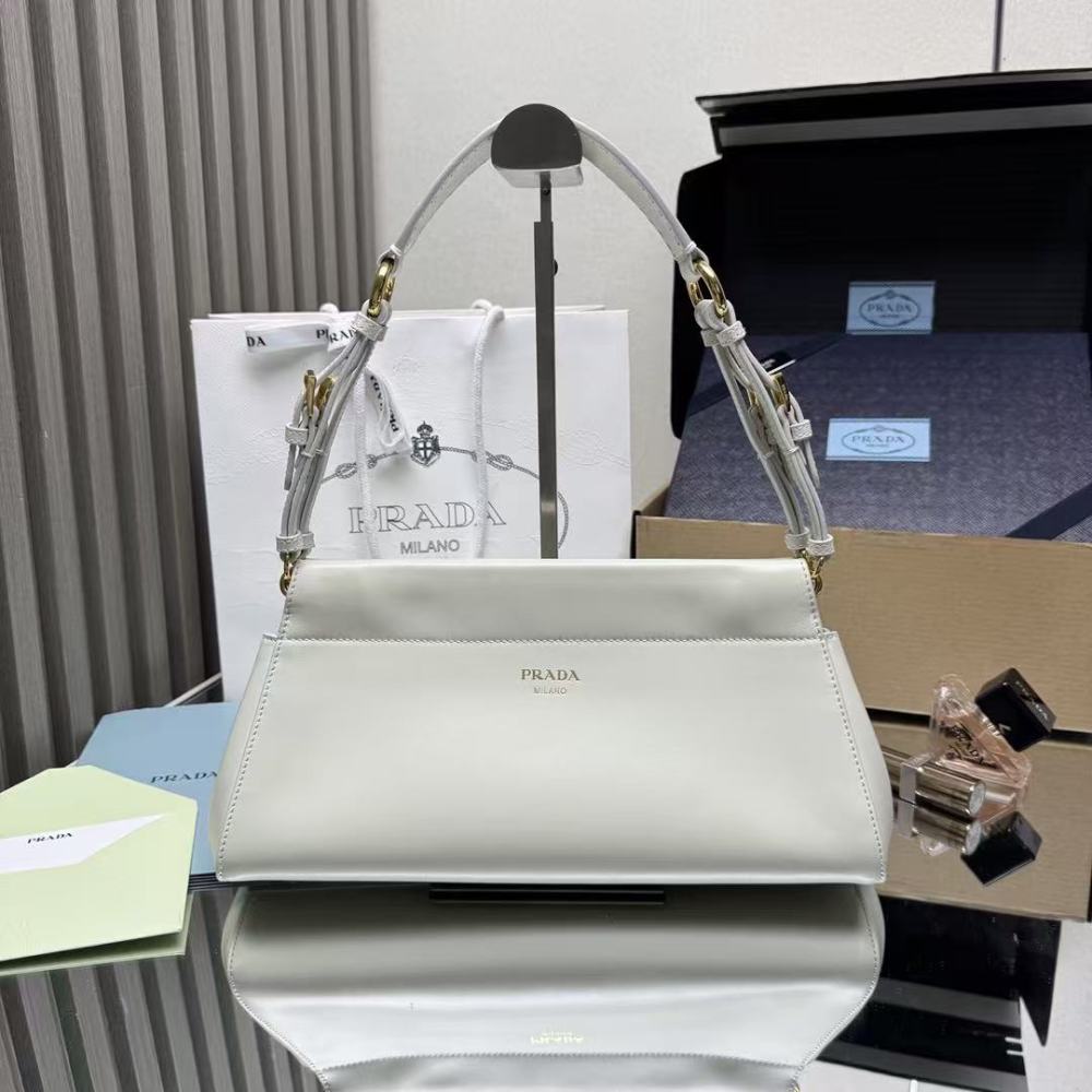 PRADA Enchaine/Calfskin/Suede/22CM/32.5CM