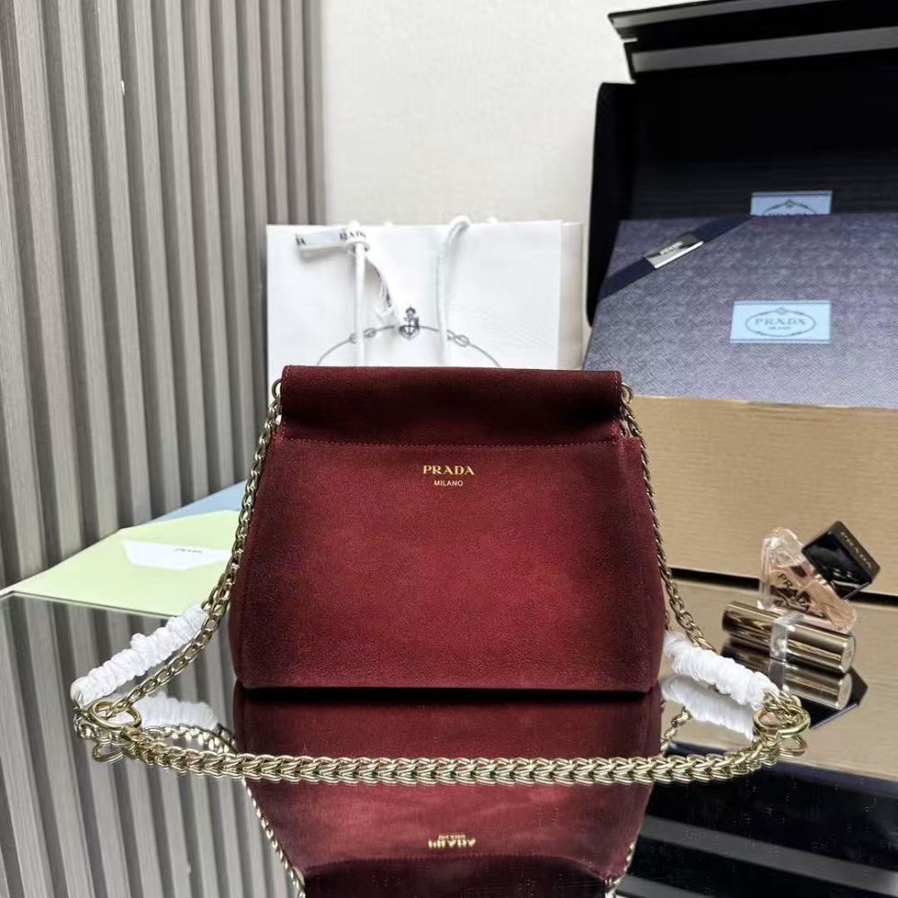 PRADA Enchaine/Calfskin/Suede/22CM/32.5CM