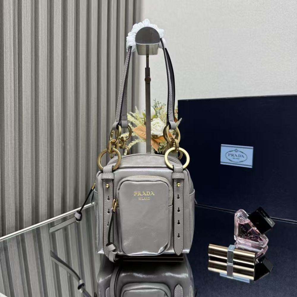 PRADA Dangle Bag / Cowhide Leather / 30CM / 14.5CM
