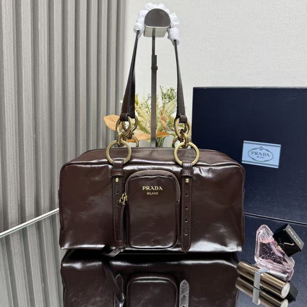 PRADA Dangle Bag / Cowhide Leather / 30CM / 14.5CM