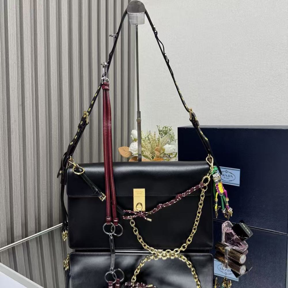 PRADA Soft Sound/Cowhide leather/35CM/24CM