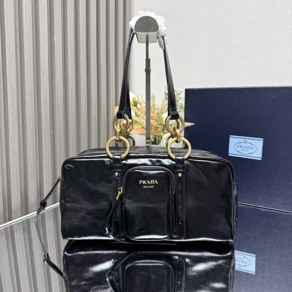 PRADA Dangle Bag / Cowhide Leather / 30CM / 14.5CM