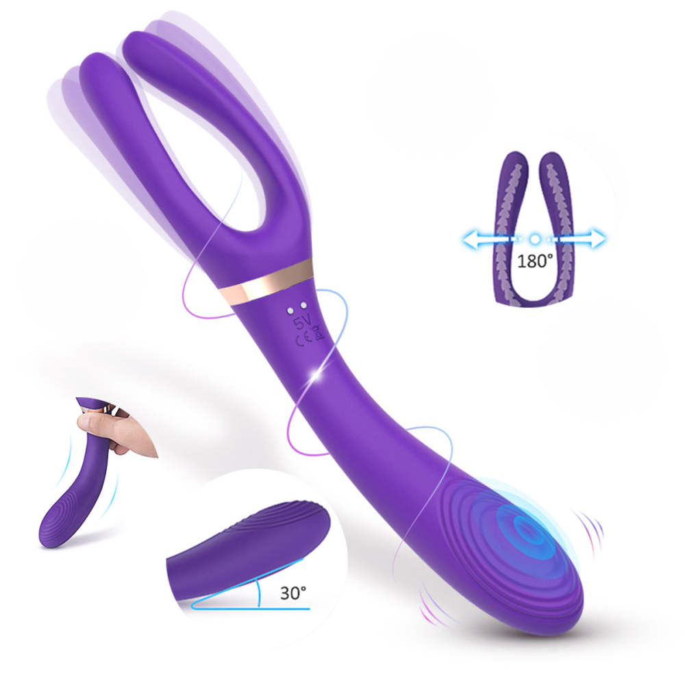 H010 Silicone Lesbian Masturbation stick Sex Toy Vibrating Shaking Double Stimmulation Vibrator In Sex Products Women