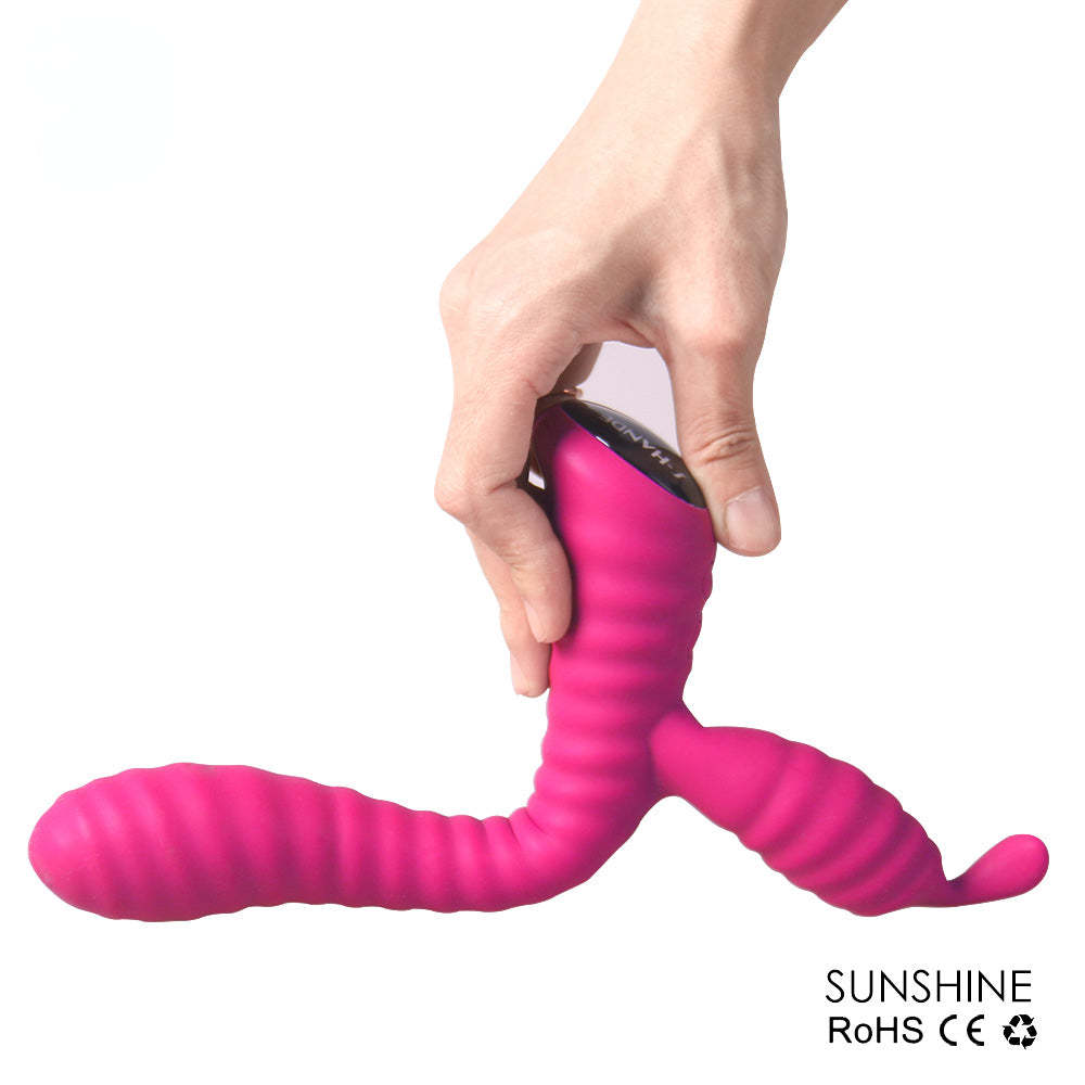 S027  9 Patterns vibrating adult sex toys rabbit vibrator with colorful LED lights