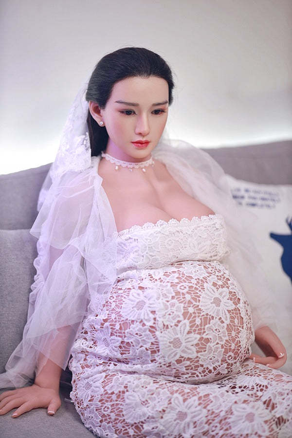 JYDOLL 160cm  Debbie Realistic and sexy doll Beautiful Pregnant Sex Doll (Silicone Head)