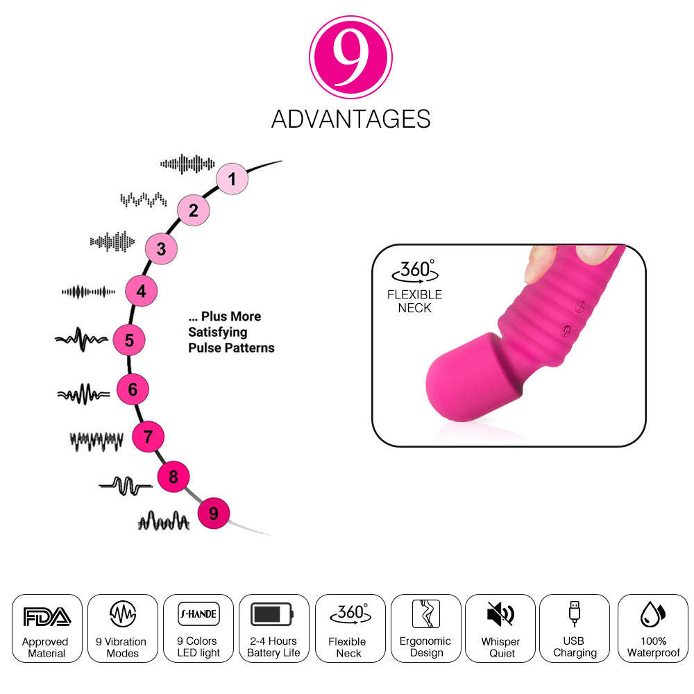 S042 Star Massager  Factory direct supply rechargeable cordless body massage vibrator for women powerful personal handheld wand massager