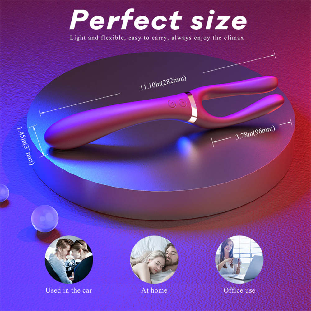 H010 Silicone Lesbian Masturbation stick Sex Toy Vibrating Shaking Double Stimmulation Vibrator In Sex Products Women