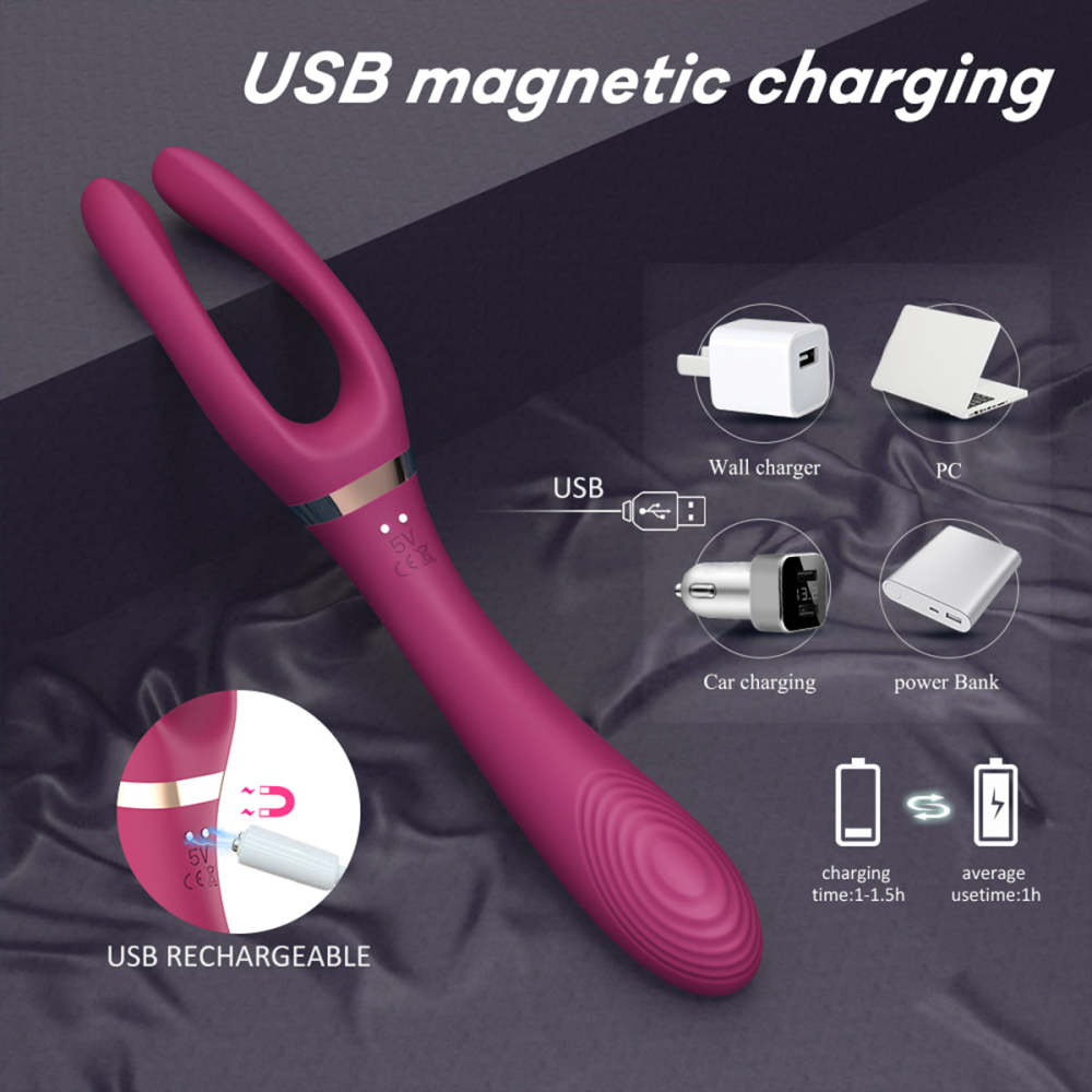 H010 Silicone Lesbian Masturbation stick Sex Toy Vibrating Shaking Double Stimmulation Vibrator In Sex Products Women