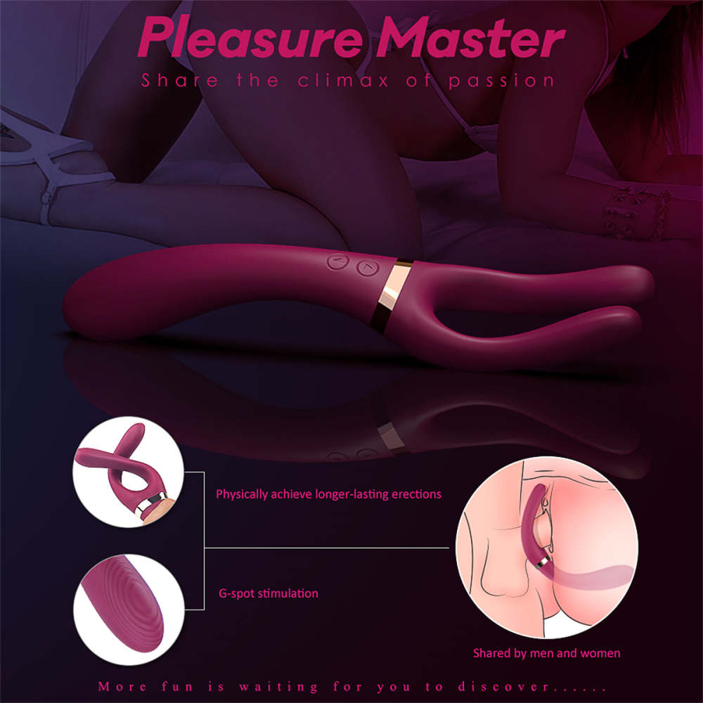 H010 Silicone Lesbian Masturbation stick Sex Toy Vibrating Shaking Double Stimmulation Vibrator In Sex Products Women